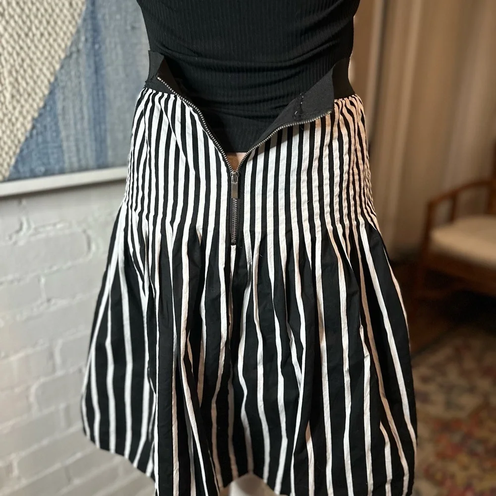 Amanda + Chelsea Black and White Striped Skirt